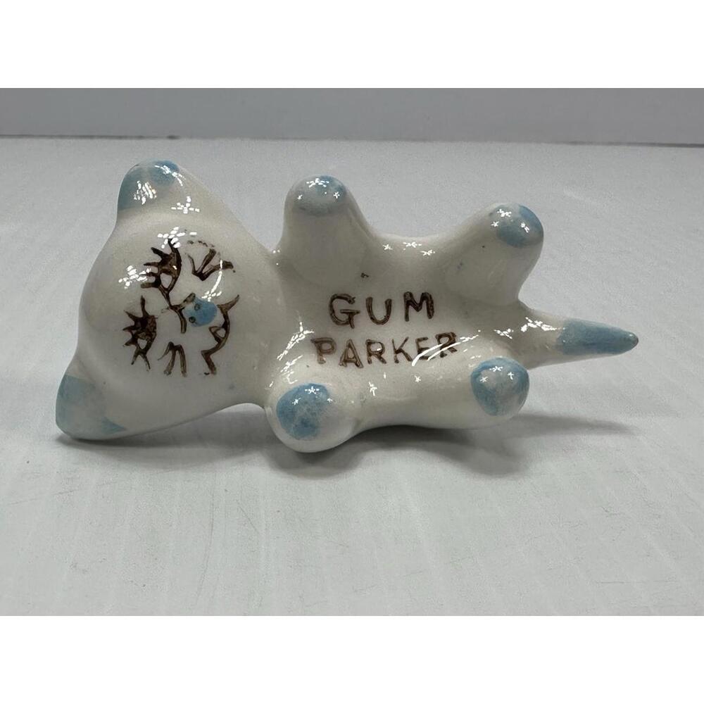 Vintage Ceramic Chewing Gum Parker Cat Blue White 1950-60’s